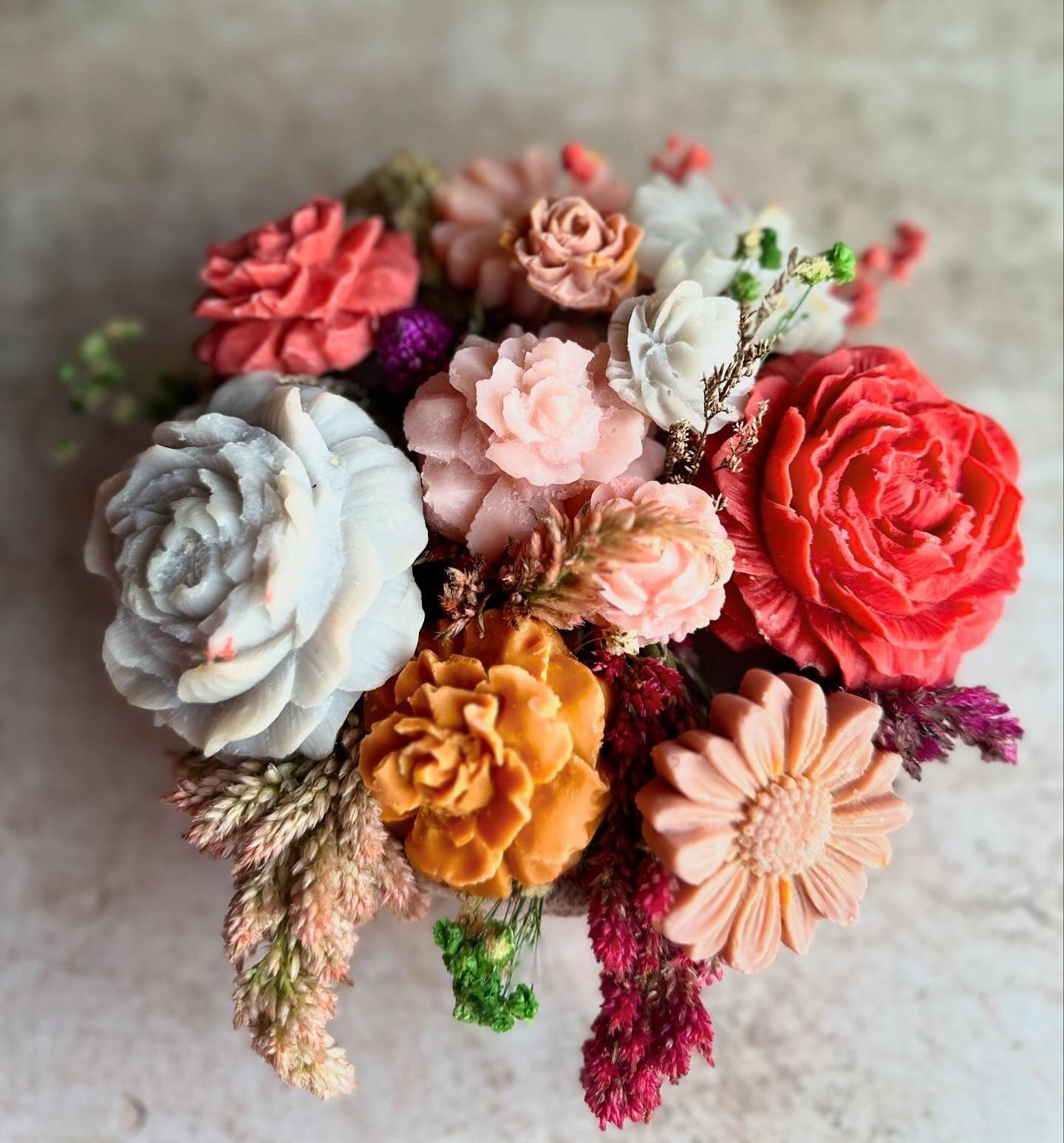 Wax flower bouquets